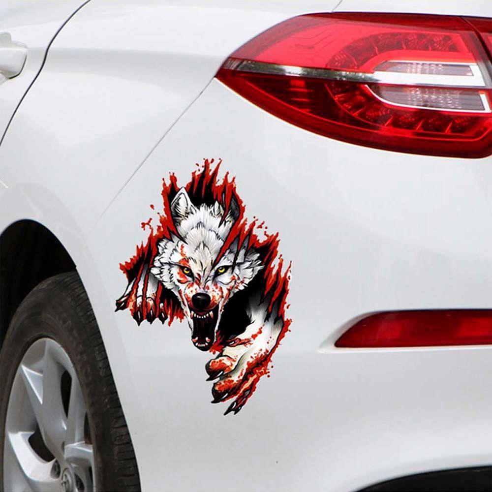 Accessories Truck Car Body Decoration Motorcycle Decal Wolf Head Car Sticker 3D Realistic Sticker