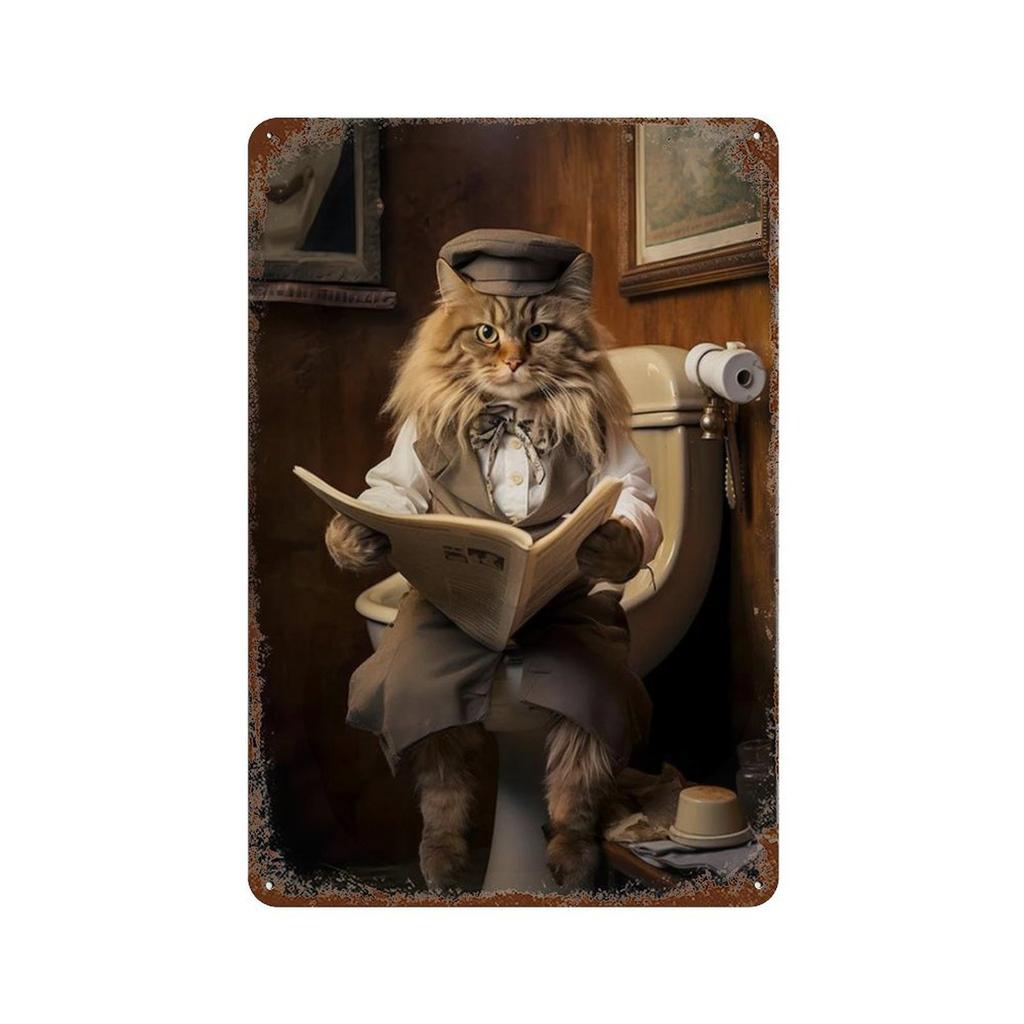 Смешные животные Туалет Металлические таблички Декор Горилла Слон Кошка Собака Настенное искусство Жестяная табличка Постеры Картинка для ванной