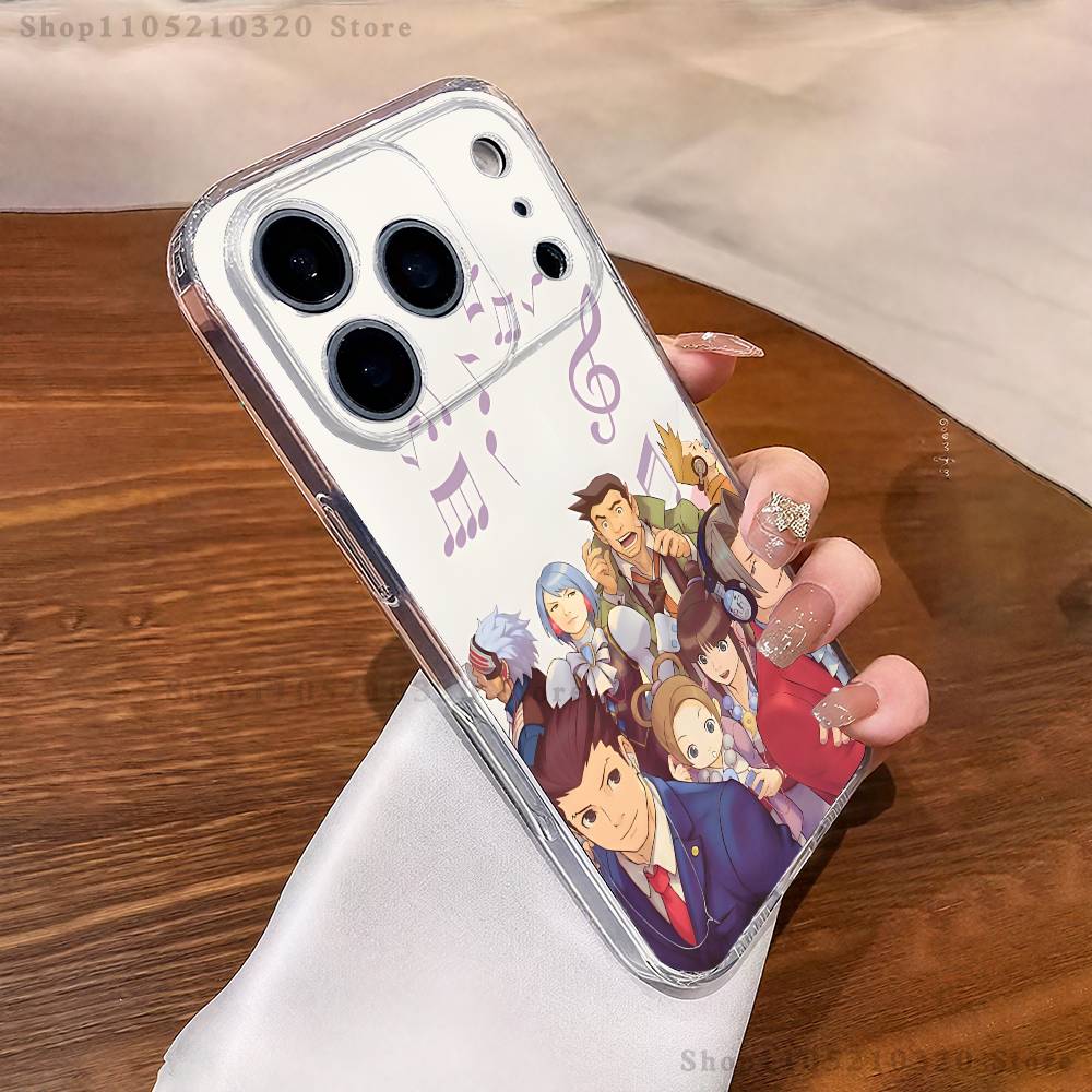 Чехол для телефона Game Ace A- Attorney для iPhone 17,16,15,14,13,12,11 Pro,Max,Plus,X,XS,XR,SE4,E Mini Прозрачный Мягкий Чехол