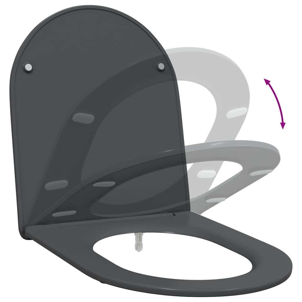 Toilet Seat Anthracite 47 x 36 x 3.4 cm Duroplast