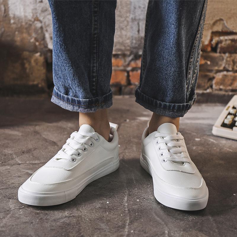 Мужские туфли из вулканизированной кожи на шнуровке, повседневные туфли из искусственной кожи, белые кроссовки, низкие мужские туфли на плоской подошве, сноуборд-туфли Zapatos De Hombre