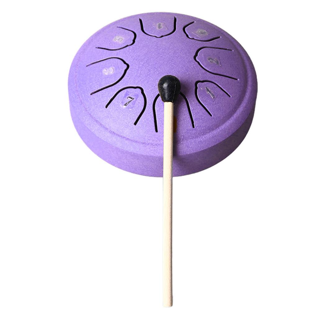 Язычковый барабан 4,5 дюйма 8 тонов До мажор Углеродистая сталь Мини язычковый барабан для взрослых детей начинающих Фиолетовый