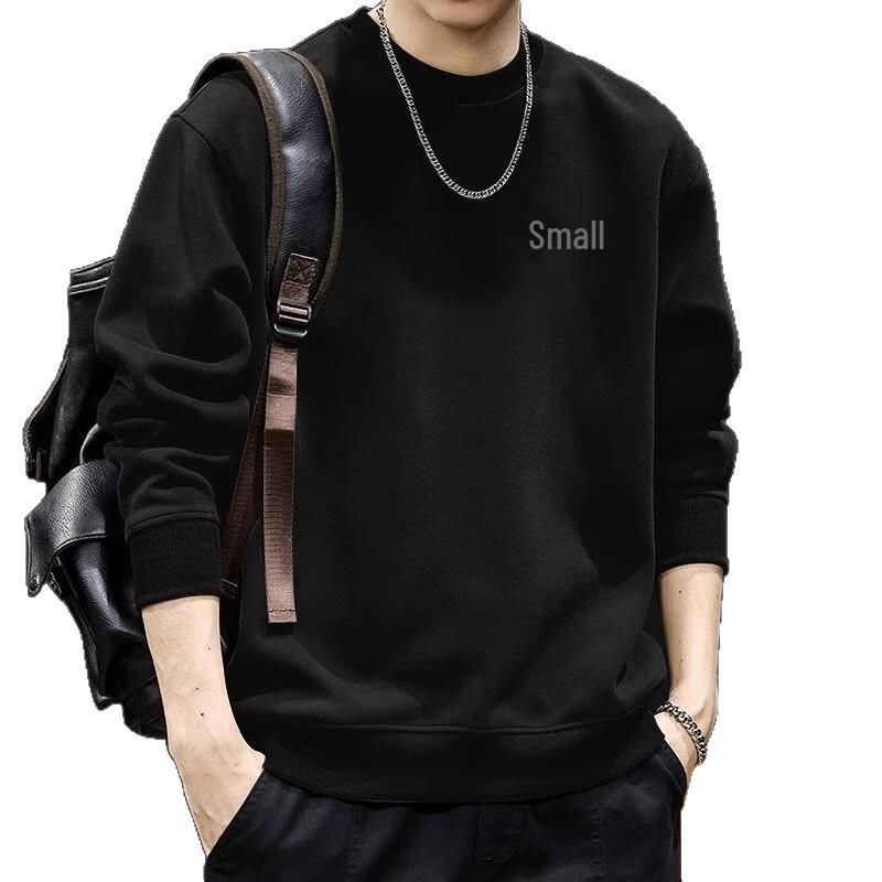 Мужская модная свободная толстовка с длинным рукавом и круглым вырезом, базовый слой