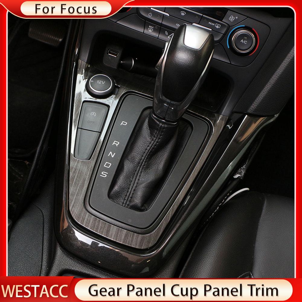 3Pcs Car Gear Shift Panel Cover for Ford Focus 3 MK3 2015 - 2018 AC Button Control Panel Trim Water Cup Sticker