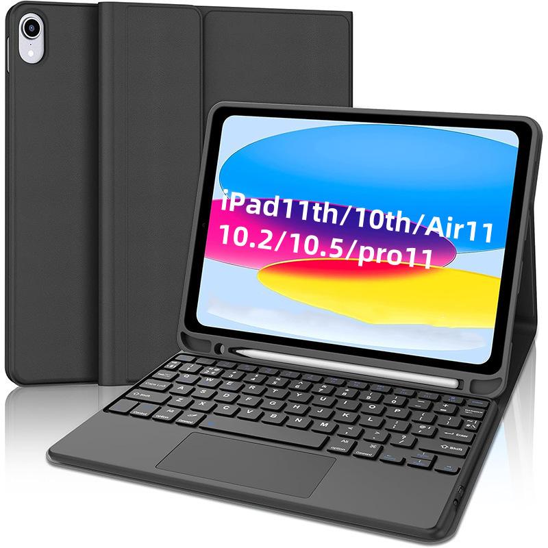 Защитный чехол для iPad Pro 11 с сенсорной панелью, Bluetooth-клавиатурой, слотом для стилуса, из кожи, для 10-го поколения Air 7.
