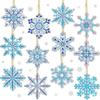 1 Set Snowflake Pendants Diamond Painting Keychain 5D Key Chains Full Drill Making