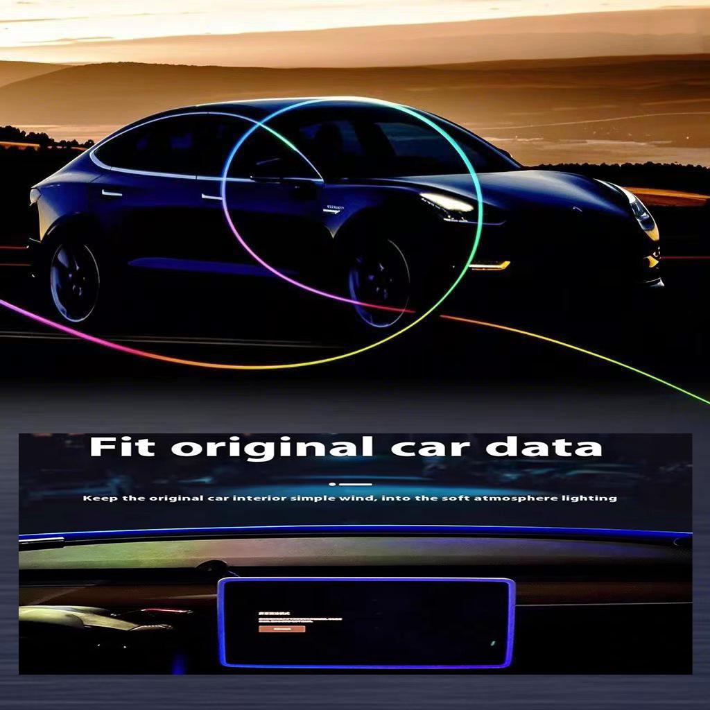 Tesla Model 3/Y LED Ambient Ring USB Dashboard Windshield.