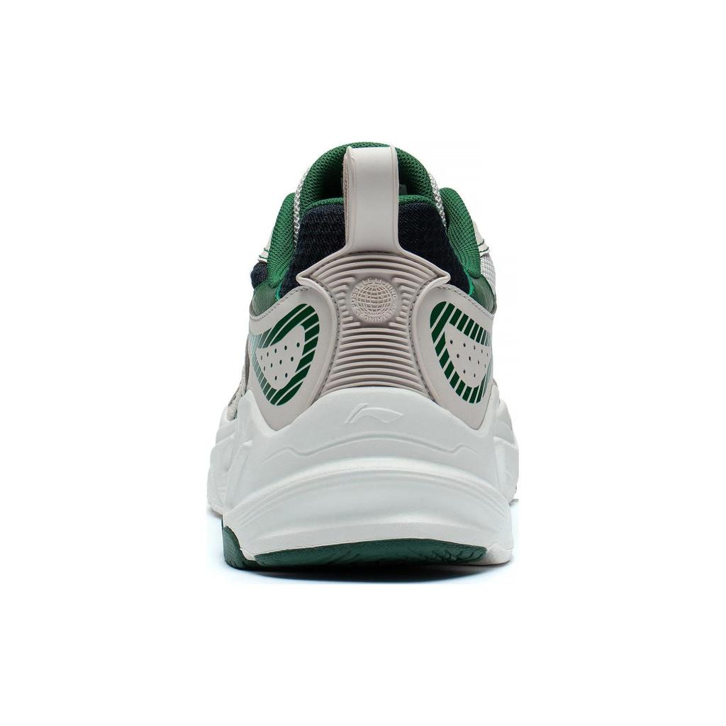 Li-Ning Кроссовки Meteor Shock Absorbing Non-Slip Wear-Stick-Top Running Shoes Мужские кроссовки Oatmeal-Gray Spruce-Green ARXT009-3