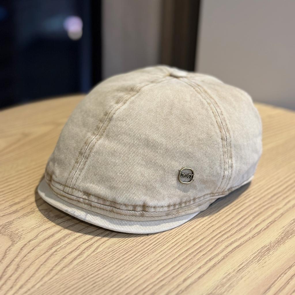 Korean-style vintage denim forward cap for women, new model, makes the face look smaller, casual and versatile, can be worn backwards, beret,
