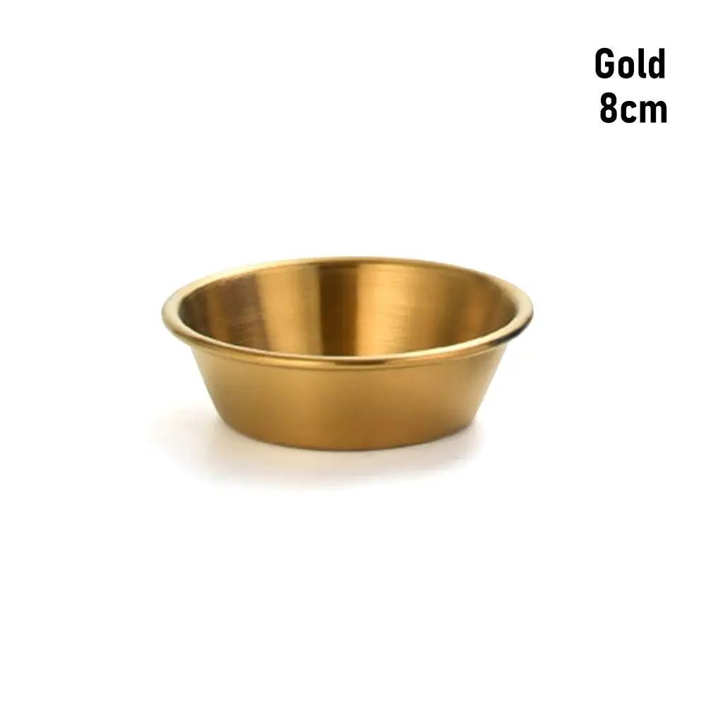 1Pcs Mini Sushi Dipping Sauce Dishes 304 Stainless Steel Bowl Sauce Plate Individual 7/8/10/11cm Seasoning Tray
