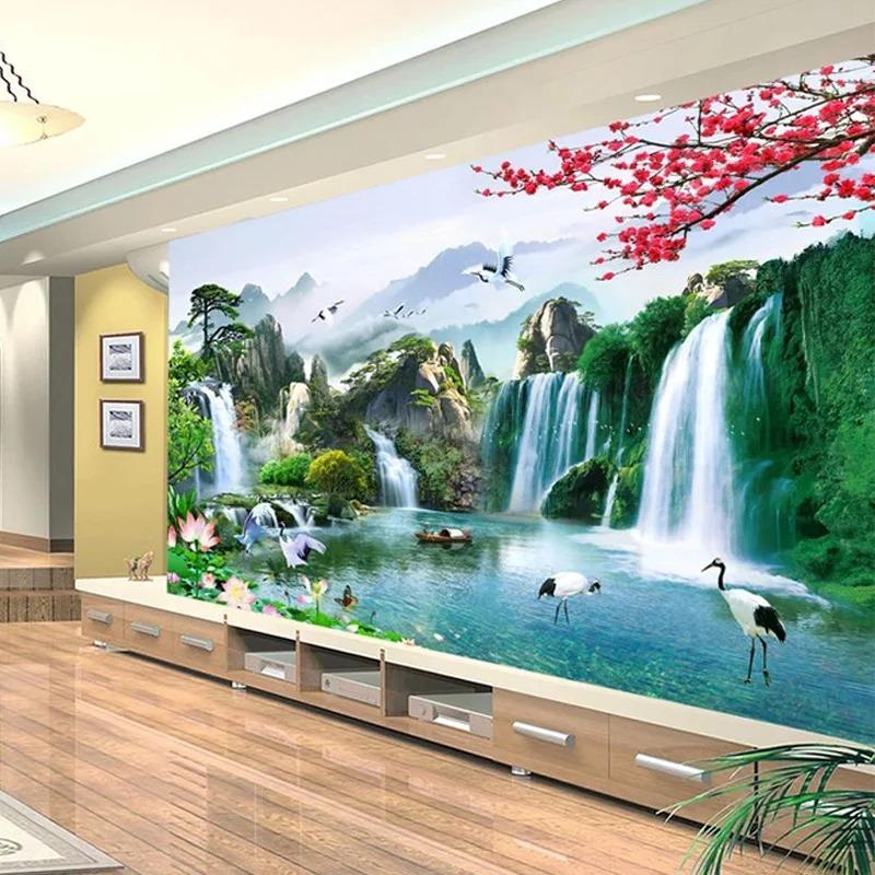 3d Waterfalls Wallpaper Nature Landscape Wall Mural Living Room Tv Sofa Study Classic Wall Papers Home Decor