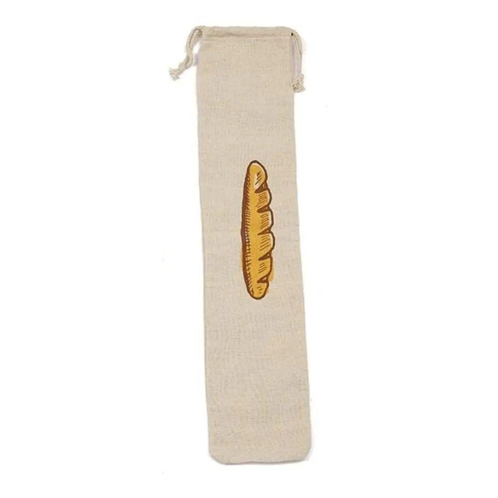 Portable Linen Bread Bags Reusable Homemade Drawstring Loaf Bag Kitchen Storage Bread Large Washable Storage Bag Food Organizer