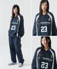 CGP Synthetic Fiber Color Block Sports Crew Neck_Navy