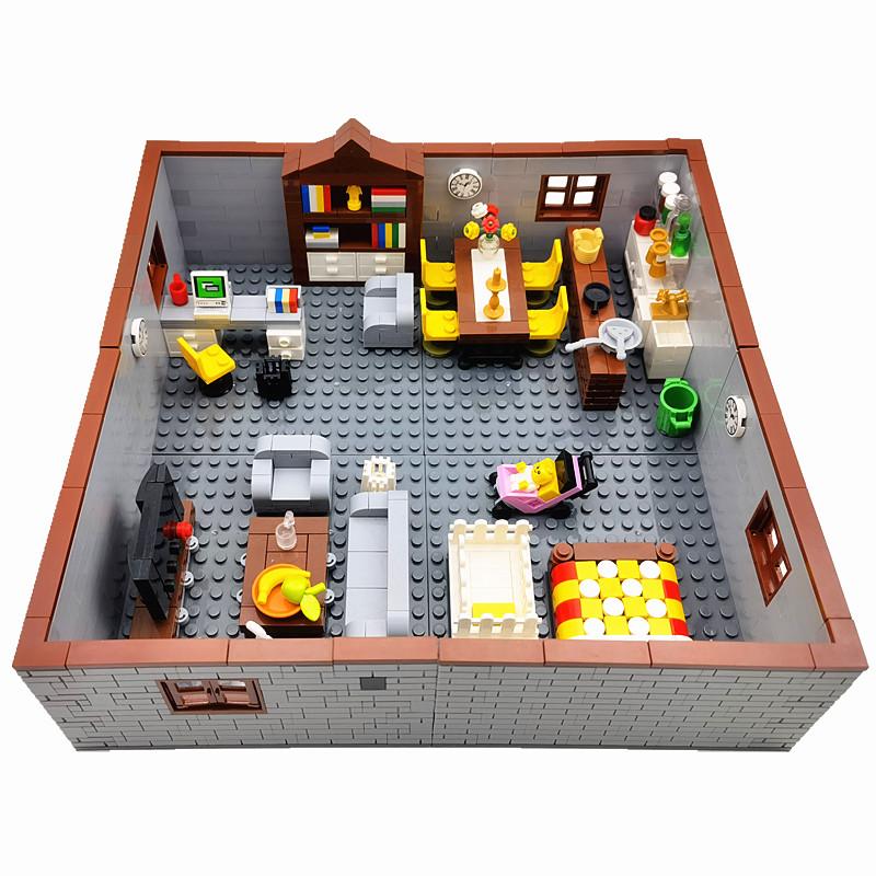City House Building Blocks Toys for Children Boys Girl DIY Gifts MOC Bricks Bedroom Living Room Furniture Model Juguetes Bloques