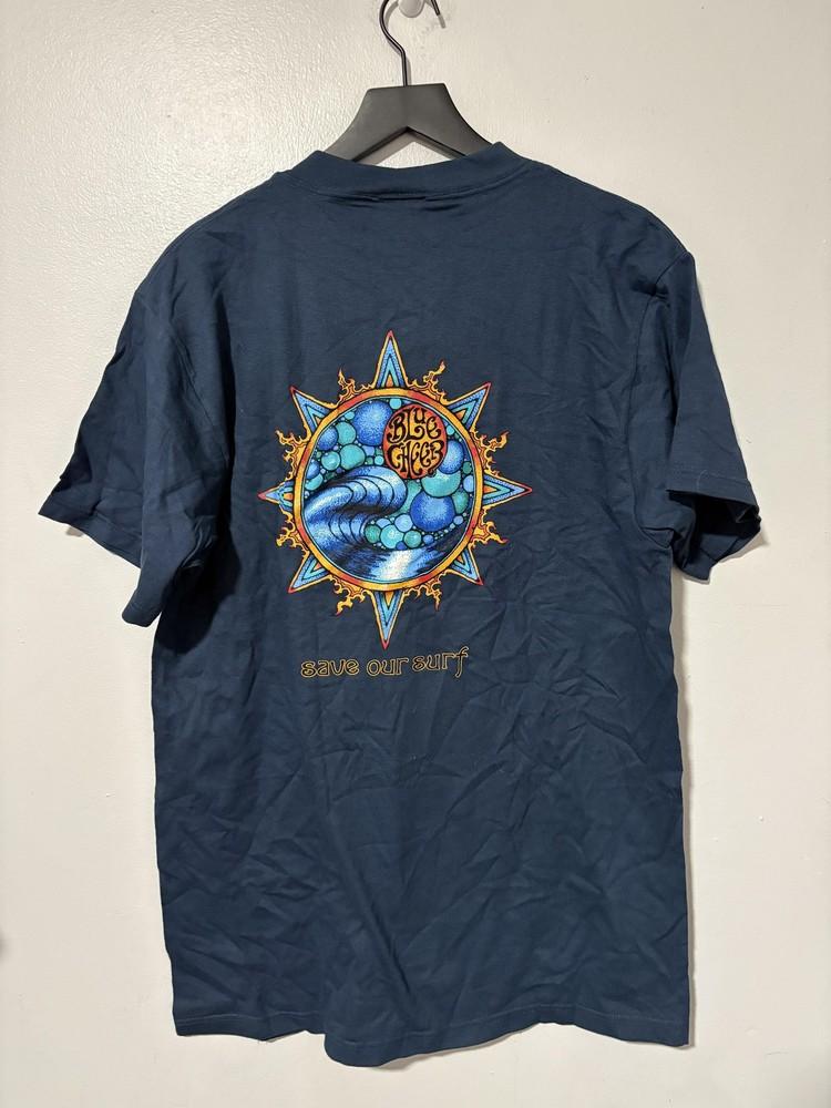 Vintage Blue Cheer Shirt Mens Large Navy Save Our Surf Psychedelic Band 90s