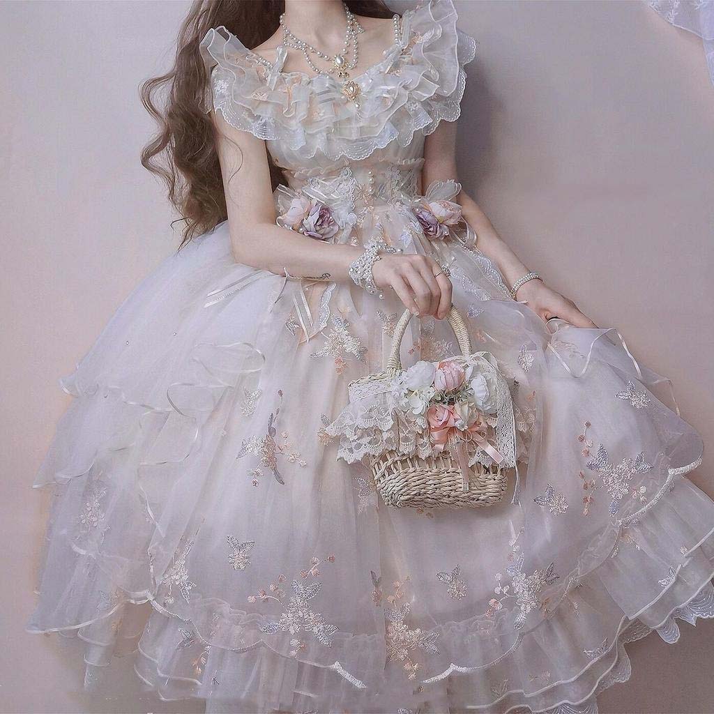 Summer Women Dress Sweet Dress Lolita Dress Embroidered Gorgeous Dress