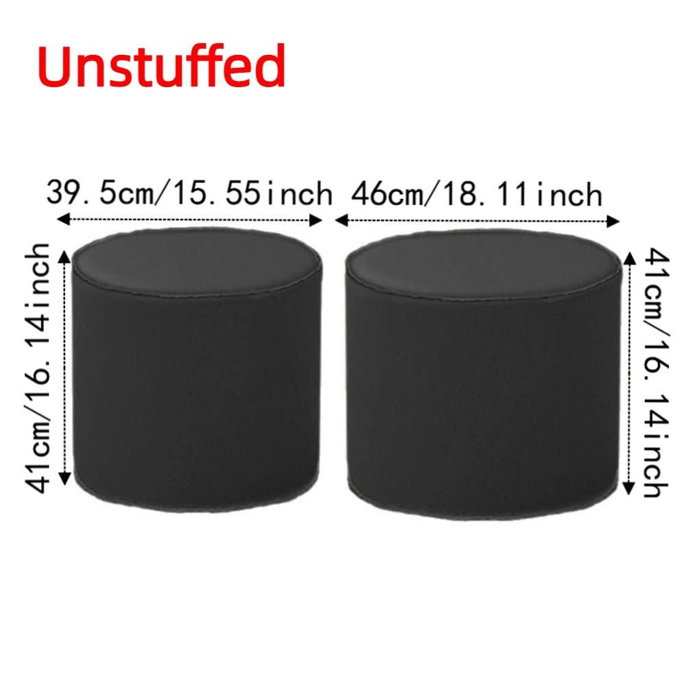 Non-Slip Storage Stool Waterproof Leather Pouf Thicken Cylinder Ottoman Shoe-changing