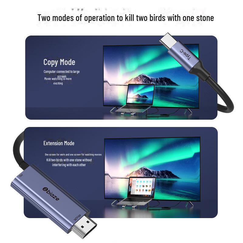 Адаптер Biaz 4K Type-C - HDMI с зарядкой 60 Вт для компьютеров, телефонов и телевизоров