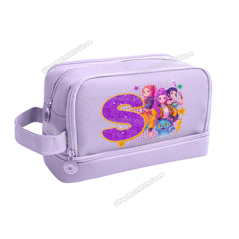 Kpop Demon Hunters Letter A-Z Pencil Bag Rumi Mira Zoey Girl Student Pencil Case High-capacity Stationery Pouch School Supplies