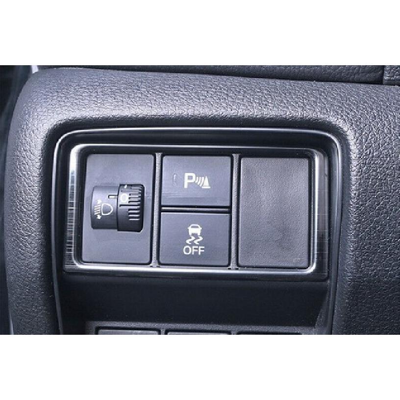 Fit For Honda CRV CR-V 2017- Black Titanium Headlight Button Frame Trim 1PCS