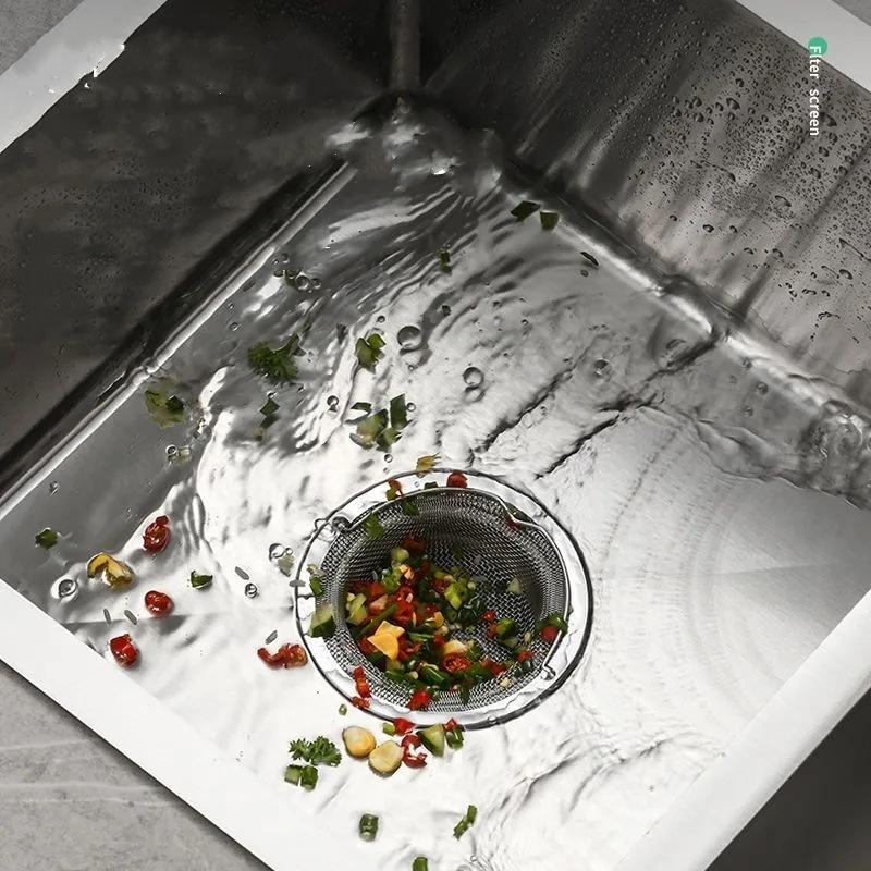 1/2/3 шт. Нержавеющая сталь Сливной фильтр-ловушка для раковины Заглушка-уловитель волос для ванны Кухонный сетчатый фильтр для пищевых отходов Металлический напольный слив и ручка