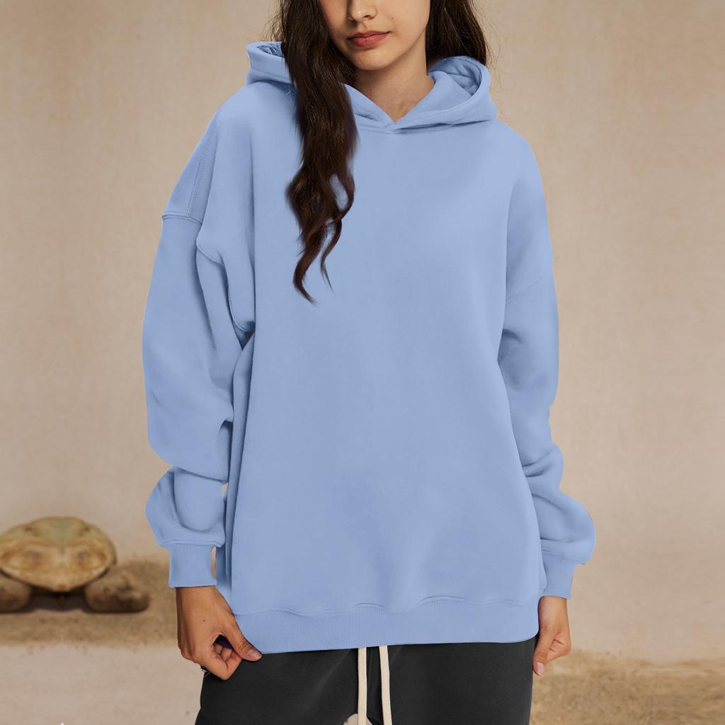 Женские толстовки с капюшоном, свободные свитера с длинным рукавом, рубашки с круглым вырезом, осенние наряды, одежда