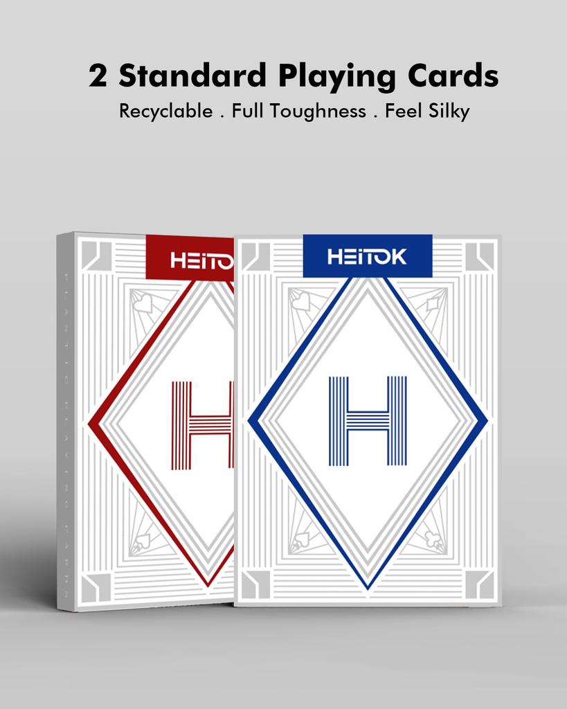 Фишки для покера HEITOK, 300 штук, набор для покера с номерами, алюминиевый кейс, совместимый с Texas, включает в себя 5 игральных костей и 2 набора игральных карт, 11,5 г