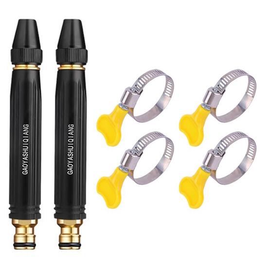 High Pressure Hose Nozzle Car Wash Booster Nozzle with Adjustable Spray Settings Garden Hose Nozzle for Plant Watering Car Washing Outdoor Cleaning