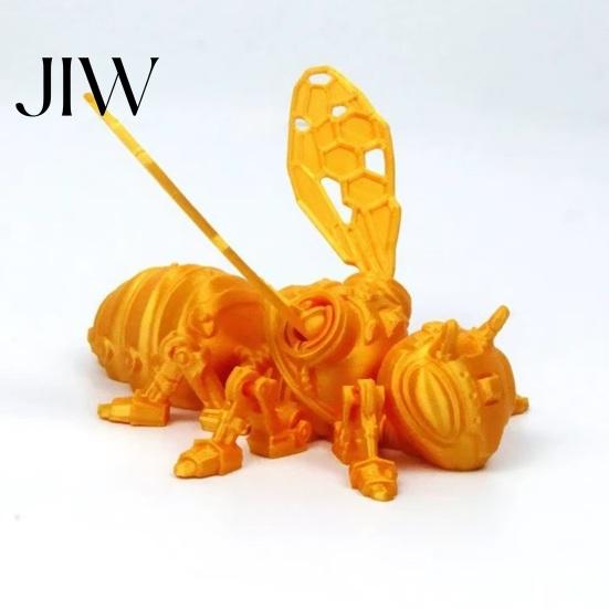 Articulated Bee Toy 3D Printed Cyberpunk Figurine, Movable Joints Mechanical Hornet Ornament, Wasp Desk Decoration Fidget Toy, Stress Relief