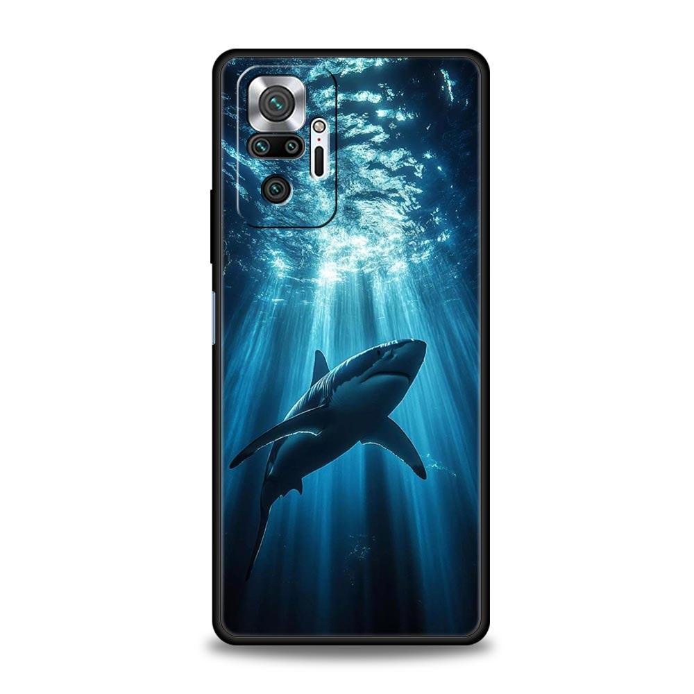 Чехол для телефона в виде акулы для Xiaomi Redmi Note 15 14 13 12 5G 11 10 Pro Plus 4G 9S 14C 13C 12C 10C Мягкий чехол из ТПУ