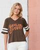 Junk Food Женская футболка NFL Cleveland Browns Свободный крой V-образный вырез Новая XXS-Большой