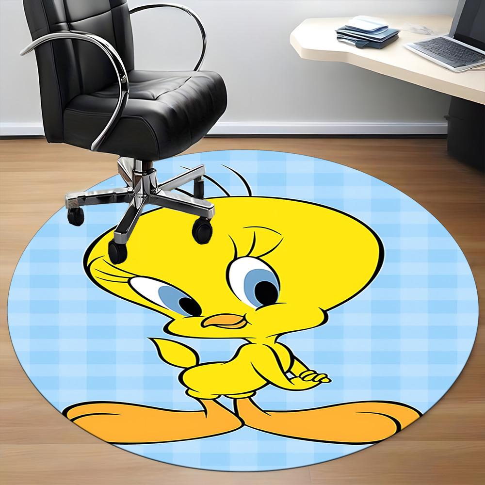 1 шт. Коврик Looney Tunes Птичка Твити, Круглый коврик для офиса, Под офисные стулья, Спальня, Гостиная, Декор для дома a1022308