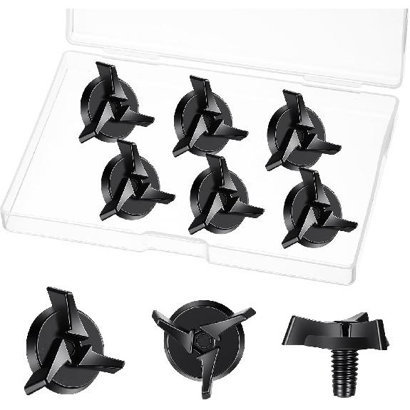 6 PCS Motorcycle Helmet Screws, Motorcycle Helmet Visor Screws with 6 PCS Clear Gasket, Helmets Accessories, Visor Screw Kit (Black)