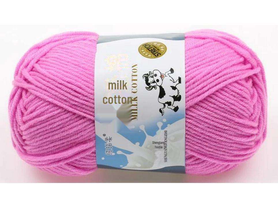 Комплект из 5 нитей детской шерстяной шапки и шарфа из молочной хлопковой пряжи средней толщины, ручная работа