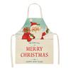Linen Santa Kitchen Apron Christmas Snowman Unisex Dinner Party Cooking Bib Christmas Tree Apron Cleaning Apron