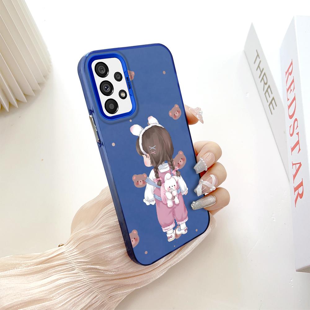 Окрашенный узор, цветной серебристый, двухсторонний, жесткий, противоударный чехол для телефона Samsung