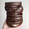 Чаша для фруктового салата и риса, креативная миска из скорлупы кокоса, кухонная посуда, 12-15 см, деревянная миска ручной работы из натурального кокоса и набор ложек