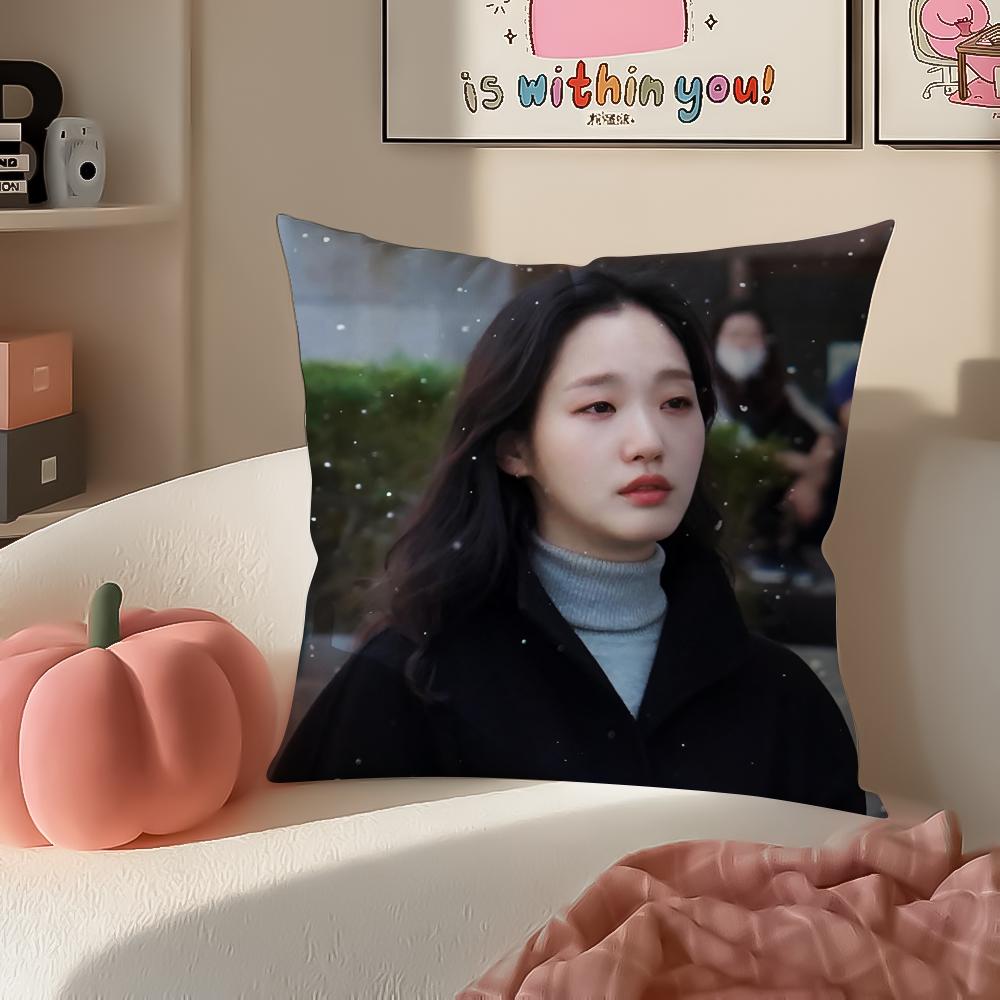 Talented Actress KKim Ko Eun Cushion Cover Pillowcase Short Plush Invisible zipper Room Sofa Cushion Cover