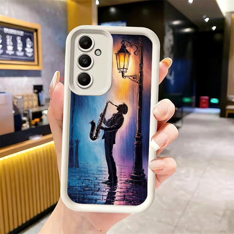 Чехол для телефона для Samsung Galaxy A17 A16 A15 A14 A13 Музыкальный инструмент Саксофон A56 A36 A26 A55 A35 A25 A54 A34 A24 A53 A33 A23 A07