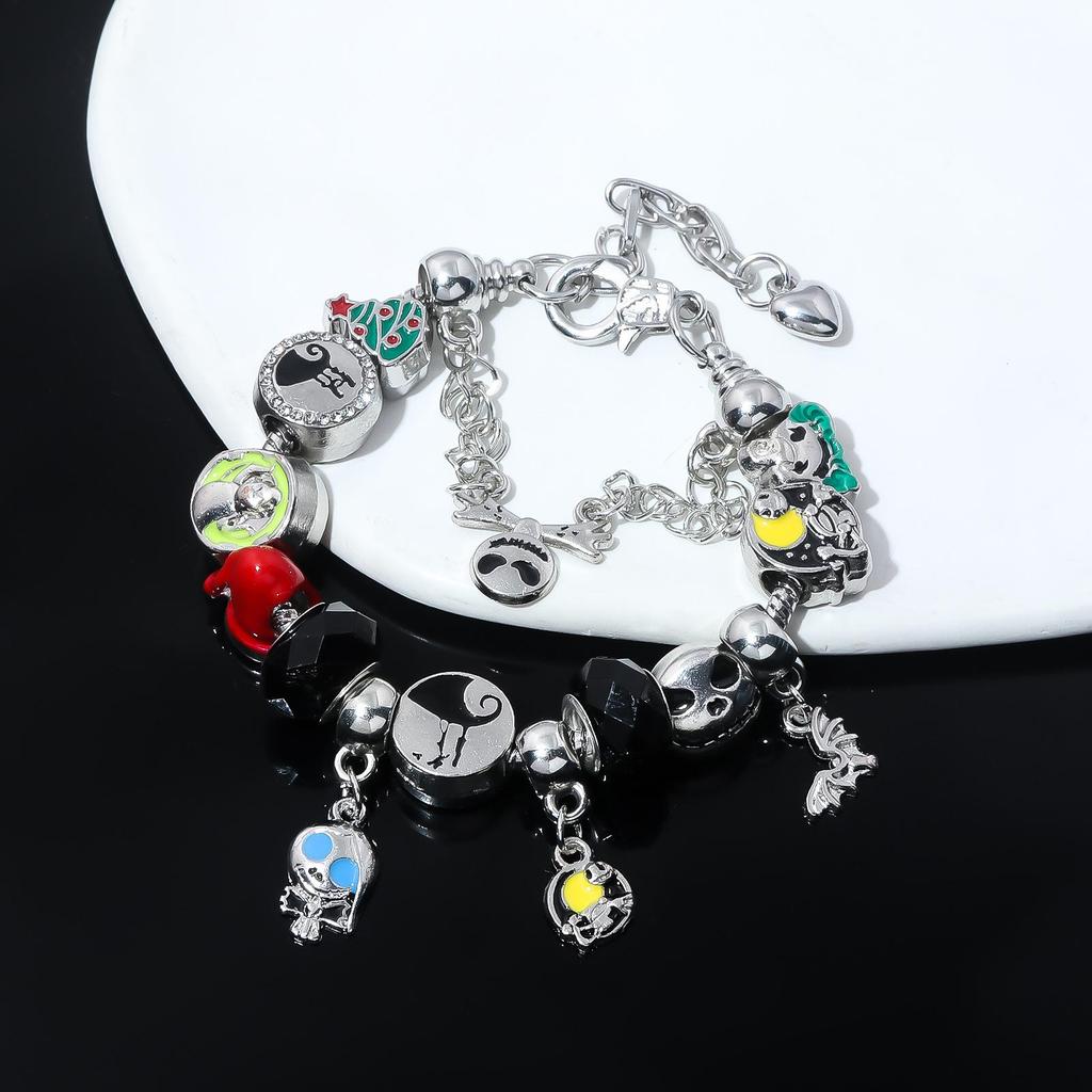 Браслет 'Кошмар перед Рождеством' с тыквой и шармами Джека и Салли