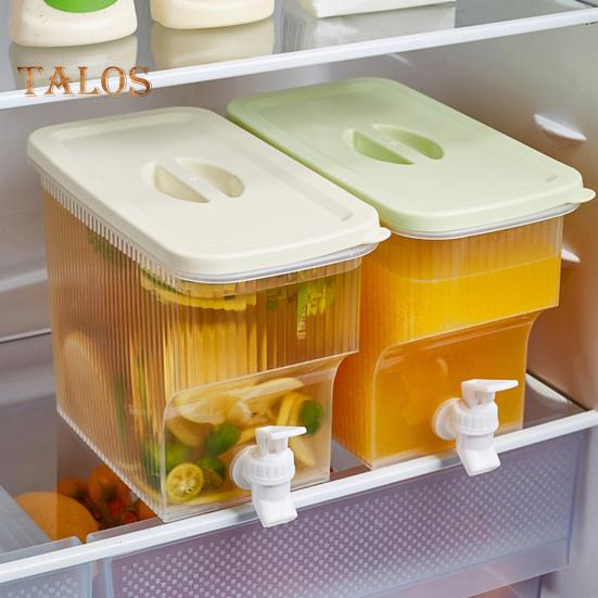 3.9L Water Dispenser with Faucet Leakproof Iced Tea Pitcher for Fridge BPA-Free Juice Container for Summer Drinks