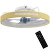 Ceiling Fan with Light and Remote Control, 49 cm LED Ceiling Fan with 3 Color Temperatures, Natural Wood Finish