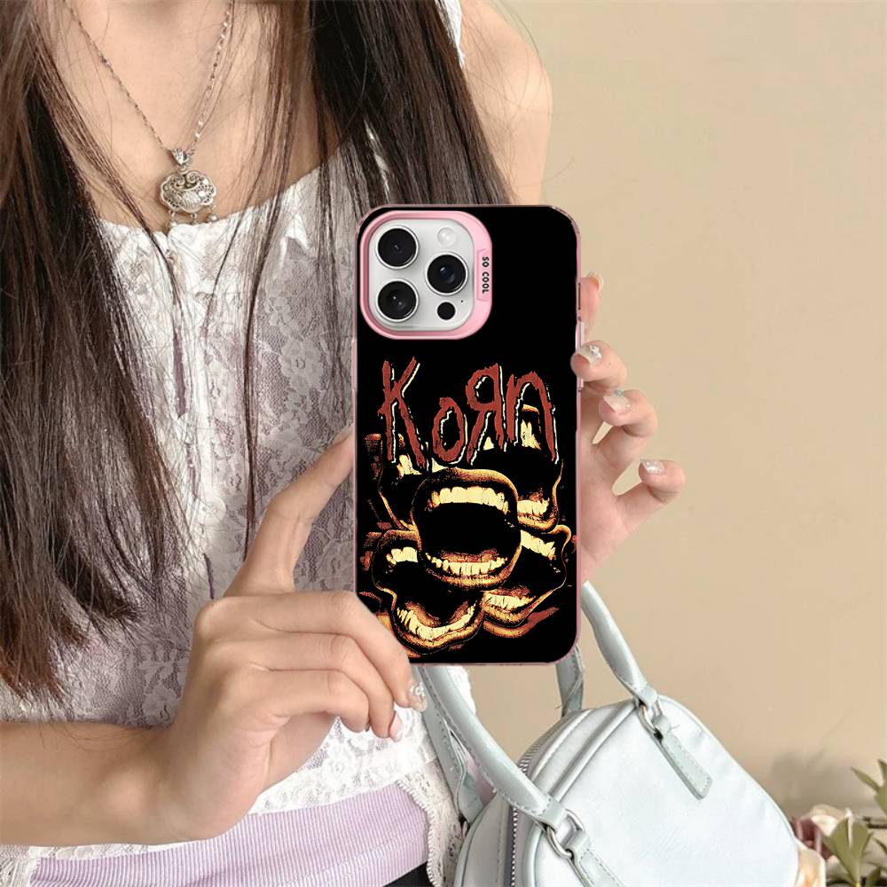 K-Korn Rock Band Colorful Phone Case For IPhone 17 16 15 14 13 12 11 Pro Max Plus Matte Cover