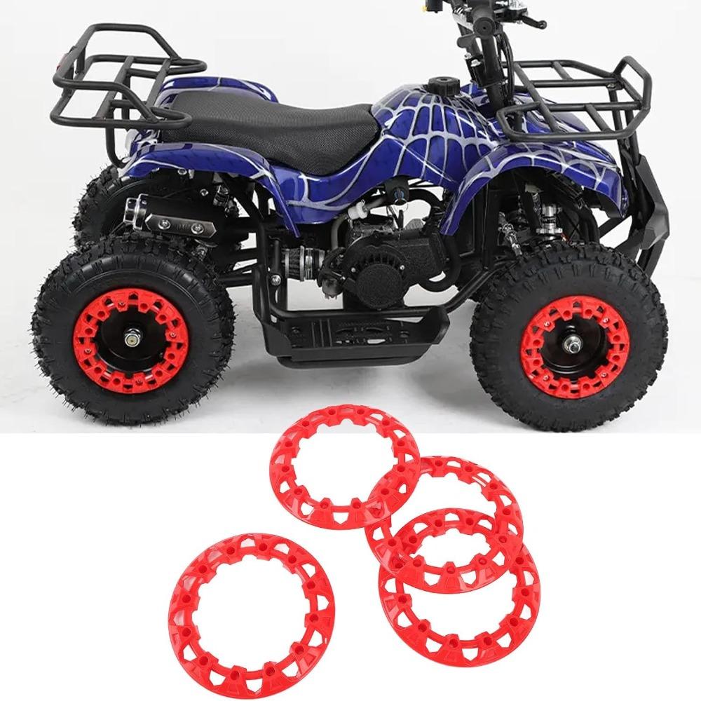 4Pcs Red ATV Wheel Hub Trim Cover PP Material Wheel Rim Cover Decoration  ATV Accessories