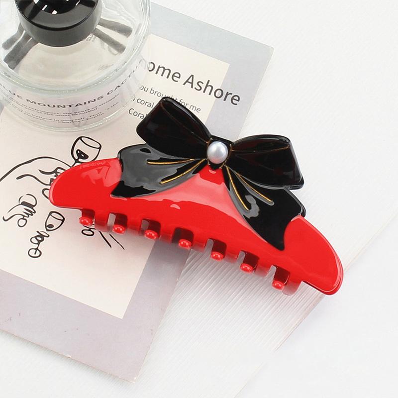 1pc Sweet Bow Clip, Vinegar Splicing Temperament Hair Clip, Large New Style Hair Clip, Hair Grab Headband, Shark Clip