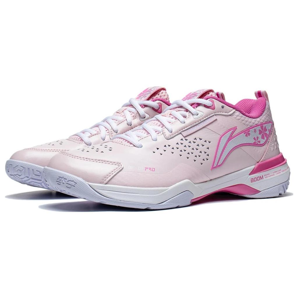 Кроссовки Li Ning Blade Pro из искусственной кожи, нескользящие, износостойкие, дышащие, низкие, для бадминтона, унисекс, кроссовки клубнично-розового цвета AYAT005-4