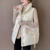 Thickened Down Cotton Vest Women's Fashion Trend Western Style Vest Shiny Disposable Vest Cotton Clothing