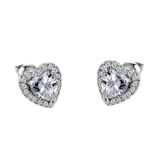 1 пара блестящих изысканных сережек в форме сердца для вечеринки