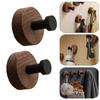 Bathroom Wall Hook Simple Self-adhesive Solid Wood Hook Walnut Hanging Hanger Bedroom Coat Storage Rack Home Towel Key Decor