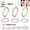 1/10/50 ШТ. Нержавеющая сталь Циркон Шарнирный Сегментный Кольцо-Защелка для Пирсинга Носа Септума Круглые Серьги Кольца Пирсинг Уха Козелка Хеликса Украшения